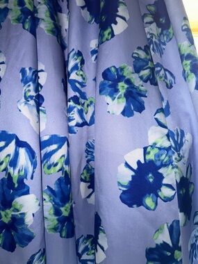 Floral Lavender Prom Dress with Blue & Green Accents
